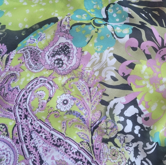 Beige by ECI Colorful Peasant Top, VGUC, Size M - Picture 9 of 9